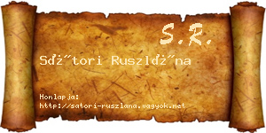 Sátori Ruszlána névjegykártya